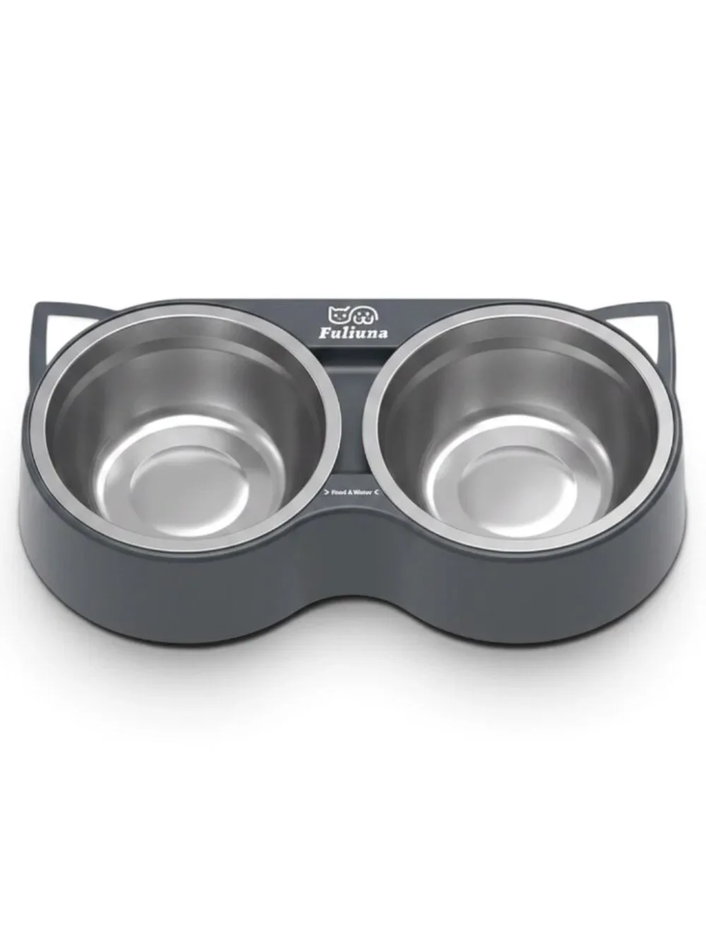 Fuliuna Heated Cat Bowl, Heated Pet Bowl with Double Stainless Steel Bowls 23 OZ